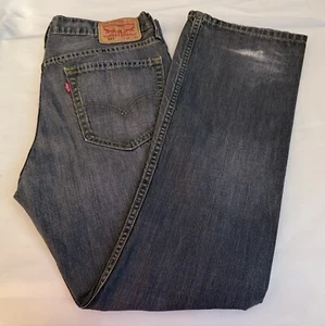 LEVI’s 527 Jeans Mens 34x30” Gray Bootcut Wide Leg Denim Charcoal Distressed EUC - Picture 1 of 15