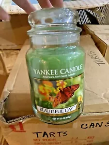Yankee Candle Beautiful Day 22 oz barattolo vetro vintage ritirato verde nuovo - Foto 1 di 3