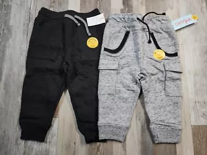 NEW 2Pack Cat & Jack Diamond Toddler Boys Joggers Sz 18M Baby Cargo Jogger Pants - Picture 1 of 15