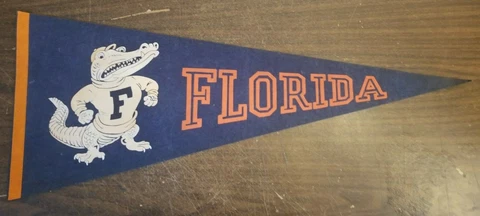 Vintage University Of Florida Gators Pennant 30" Felt UF Orange Blue White Cover