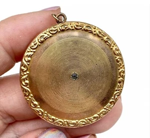 LUX Beatrice Gold Fill Locket, with Rock Crystal. Antique Jewelry, Pendant, Fob - Picture 1 of 5