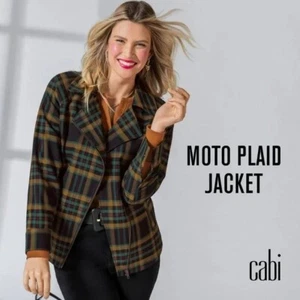 Cabi Moto Plaid Jacket Size Medium #4401 - Picture 1 of 6