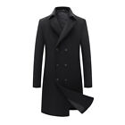 Wool Coat Mid-length Thick Warm Men Windbreaker Business Jacket Double Breasted
