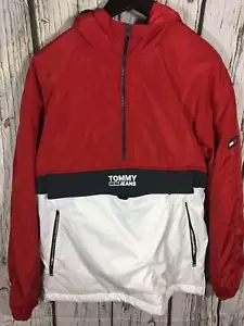 Men’s pullover 1/2 zip jacket Tommy red white - Picture 1 of 5