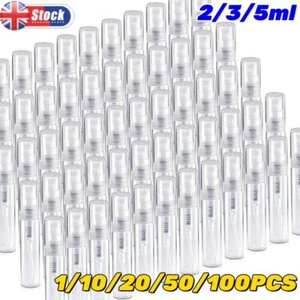 2/3/5ml Clear Plastic Spray Bottle Perfume Atomiser filling Refillable Sample UK - Picture 1 of 11