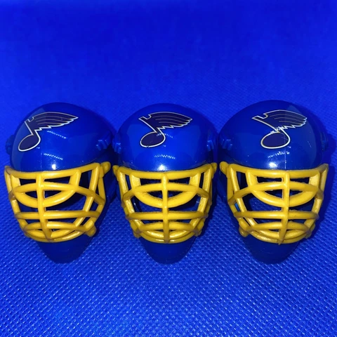 St. Louis Blues Hockey Goalie Mini Helmet Mask Franklin NHL 1.5" Lot of 3x Cover