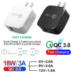 anotela 18 Watt USB QC3 Fast Quick Charger Adapter for iPhone & Samsung/Android