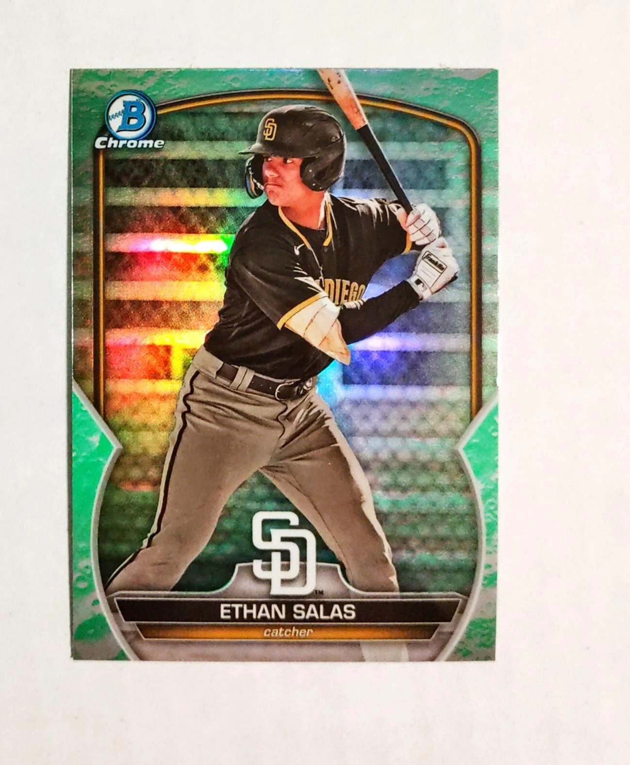 Ethan Salas 2023 Bowman Chrome #BDC-1 Prospect Lunar Glow REFRACTOR Draft Y4