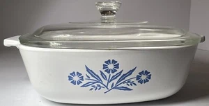 Vintage lot -2- Corning Ware 1 Quart Blue Cornflower Casserole Dish (P-1-B) wLid - Picture 1 of 7