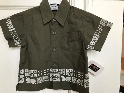 Camisa de safari OshKosh para niños nueva con etiquetas, talla 12 meses, verde oliva Foto 1 de 4