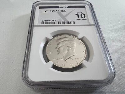 2002-S CLAD KENNEDY HALF DOLLAR  NGC PF70 ULTRA CAMEO (PROOF 10) "TOP POP" - Image 1 of 4