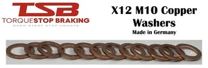 Aprilia X12 Brake Line copper washers for M10 Brake line bolts - Picture 1 of 6
