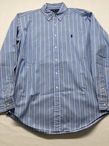 Camisa para hombre Polo Ralph Lauren mediana 15,5 azul a rayas ajuste clásico - Imagen 1 de 7