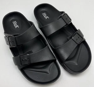 Black H2K Womens Lightweight Soft Slides Adjustable Sandals Buddy Size 6 - Picture 1 of 3