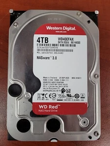 Western Digital WD40EFAX-68JH4N0 4TB 6Gb/s SATA WD Red Nas HDD LOW HOURS 4345 - Picture 1 of 2