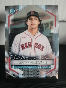 🔥 2021 Bowman Chrome “Bowman Draft Night” MARCELO MAYER #BDN-6 – Boston Red Sox - Picture 1 of 3