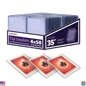 Cargadoras superiores premium de 200 unidades - fundas de plástico rígido de 35 pt para tarjetas coleccionables de 3x4 - Imagen 1 de 5
