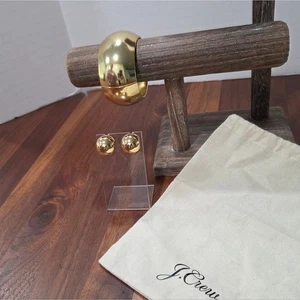 J. Crew Gold Dome Bracelet and Earrings - Picture 1 of 13