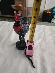 Cowboy schwarzer Hahn Figur, Western Bauernhaus Küche Deko, neu - Bild 1 von 3