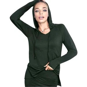 CAbi Hoodie Damen XS grün Pullover weicher Strick Daumenlöcher Komfort Kamin #3870 - Bild 1 von 15