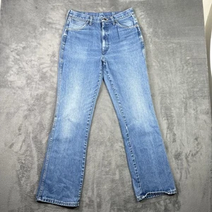 VTG Wrangler Jeans Mens 33x34 Fits 31x32 Blue Denim Scoville Bootcut USA Cowboy - Picture 1 of 16