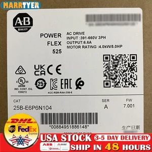 Brand NEW Allen-Bradley 25B-E6P6N104 PowerFlex 525 AC Drive - Picture 1 of 1