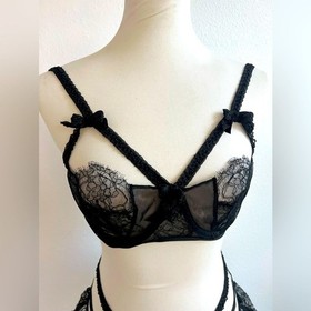 AGENT PROVOCATEUR ALINA Bra 36D Black Lace BNWT RARE🔥