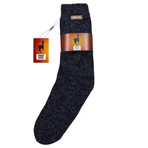 HANDMADE ANDEAN ALPACA MID CALF DARK GRAY SOCKS - Picture 1 of 7