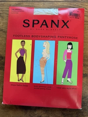 (2)~NIP SPANX SIZE "C" NUDE~FOOTLESS BODYSHAPING PANTYHOSE SUPER CONTROL - Image 1 of 2