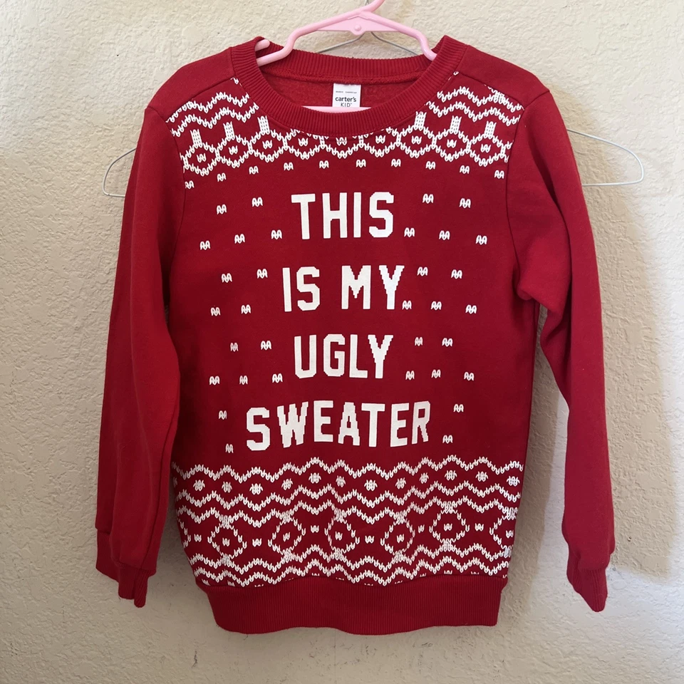Carter’s kids children's "ugly sweater" sweatshirt pullover Size 6 EUC - Image 1 of 1