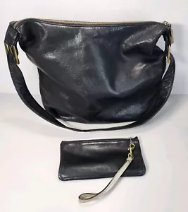 Bolso de mano de cuero negro vintage Lauren Ralph Lauren bolso de hombro y muñeca - Imagen 1 de 20