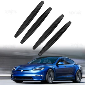 Protector de parachoques de tira anticolisión de grano de fibra de carbono para Tesla Modelo S - Imagen 1 de 13