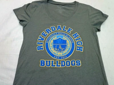Camiseta para mujer RIVERDALE mediana - Riverdale High Bulldogs - gris jaspeado cuello en V Foto 1 de 4