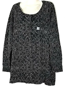 Catherines Women's Black & White Button Down Sweater 3X 26 28 Plus Size Top New - Picture 1 of 5