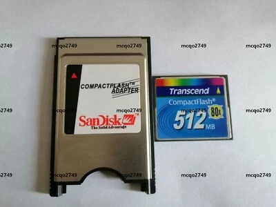 CompactFlash transcend 512MB CF with Compact Flash Card adapter PC PCMCIA Card - image 1 of 2