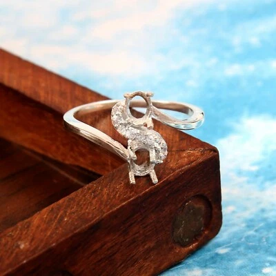 Semi Mount Ring Stone Setting Size 5X4 MM 2 Piece Oval Shape Free Shipping - Image 1 of 4