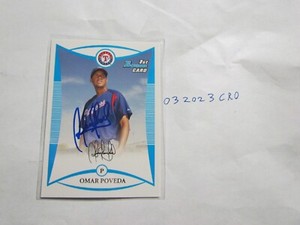 2008 Bowman Chrome Omar Poveda signed Baseball Card