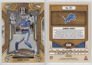 2022 Panini Gold Standard White Gold /49 Jared Goff #31