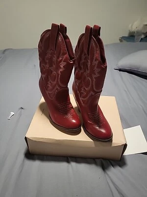 MIA Lauri Vaquera Tacón Imitación Cuero Rojo Talla 6 1/2 Foto 1 de 3