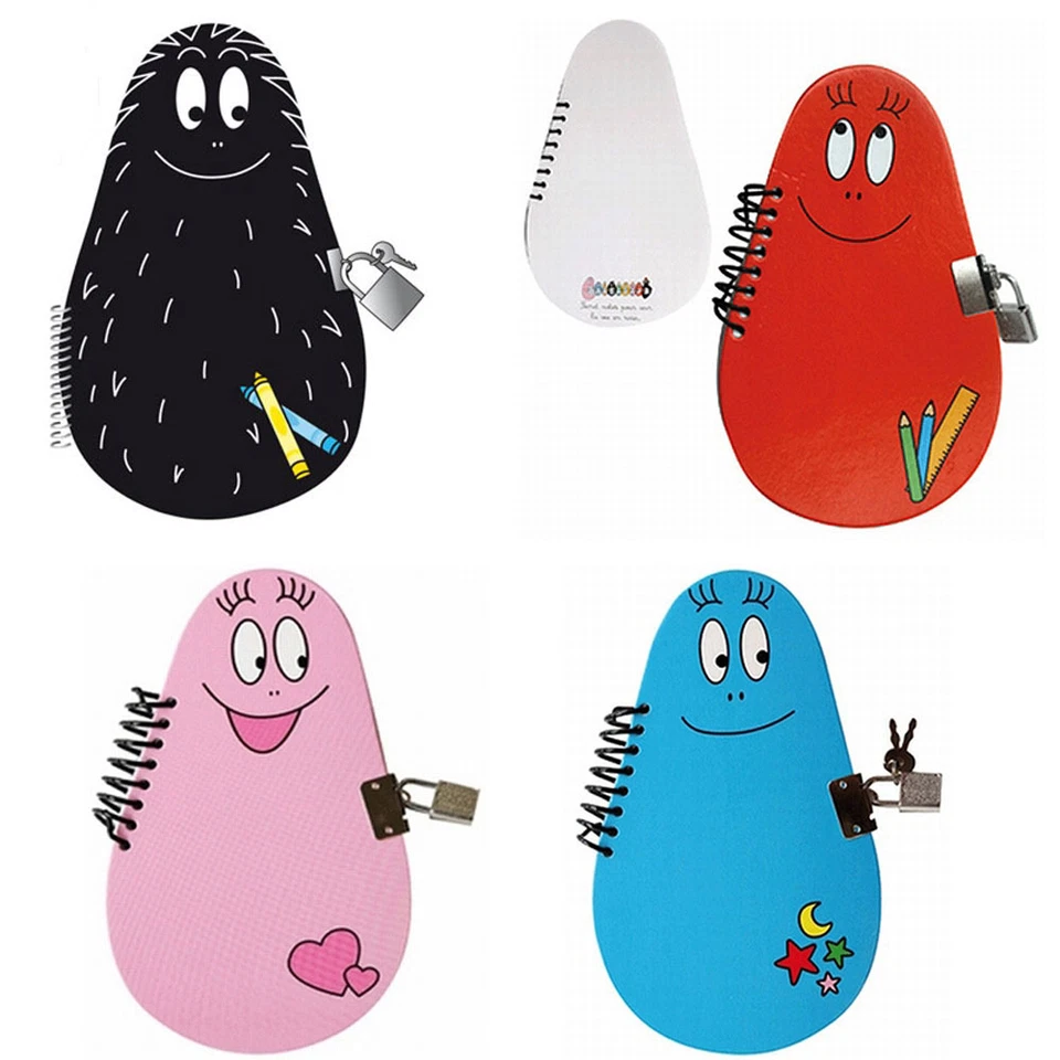 Barbapapa - Notizbuch - Spirale - Tagebuch - mit Schloss - weiß - Bild 1 von 1