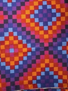 Hoffman International Geometric Cotton Quilting Fabric 40” X 19” Red Blue Purple - Picture 1 of 4