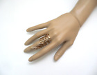 Women's Stylish Rose Gold Tone Leaf/feather Full Finger Wrap Ring Size 8.25 Bn