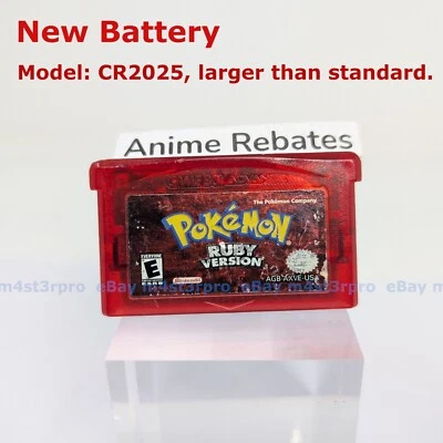 Nintendo GBA Pokemon Ruby Version 2003 Cartridge w/ New Battery CR2025 . - Image 1 of 4