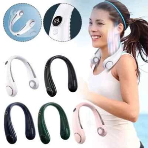 Mini Neck Fan Portable Hanging USB Rechargeable Air Cooler Bladeless Fan - Picture 1 of 34
