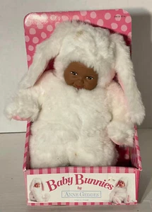 1997 Anne Geddes Baby Hasen Plüschpuppe im Häschen Outfit Neu im Karton Vintage - Bild 1 von 8