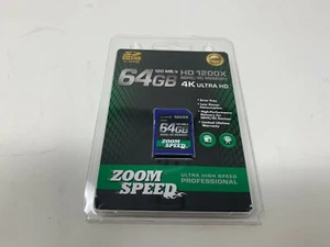 ZoomSpeed 64GB Ultra 4K High Speed Premium SDHC/XC Memory Card 120MB/S- Class 10 - Picture 1 of 2