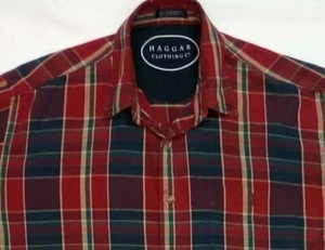 Vintage Men's LARGE Haggar Clothing Co Long Sleeve Plaid Shirt        B71 - Picture 1 of 7