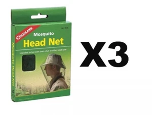 x3 Mosquito Head Net Bug Fly Bee Insect Head Face Hat Fishing Hiking Cap Outdoor - Picture 1 of 2