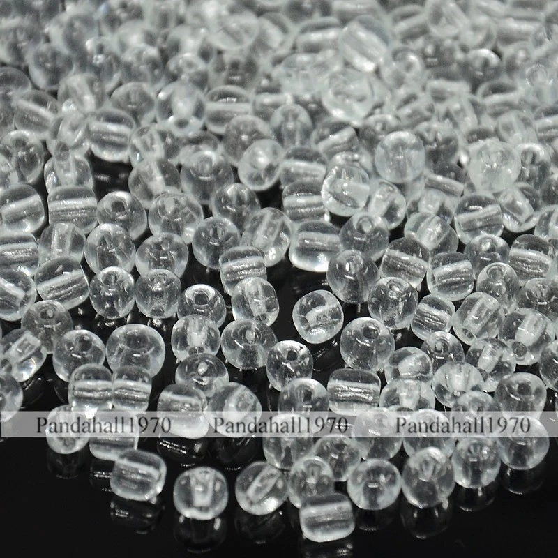Cuentas de vidrio sueltas redondas transparentes de 1 libra 6/0 agujero de 4 mm 1,5 mm para proyecto de artesanía Foto 1 de 1