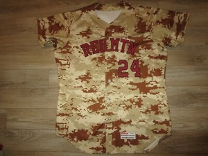 Red Mountain Lion High School #24 Baseball Camo Game Worn Used Jersey XL mesa AZ - Picture 1 of 4